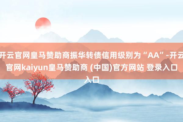 开云官网皇马赞助商振华转债信用级别为“AA”-开云官网kaiyun皇马赞助商 (中国)官方网站 登录入口