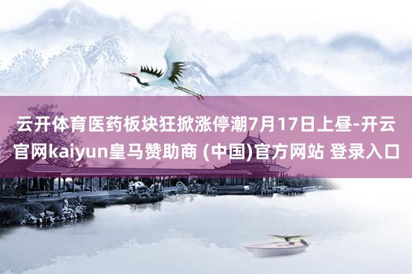 云开体育　　医药板块狂掀涨停潮　　7月17日上昼-开云官网kaiyun皇马赞助商 (中国)官方网站 登录入口