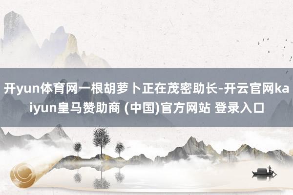 开yun体育网一根胡萝卜正在茂密助长-开云官网kaiyun皇马赞助商 (中国)官方网站 登录入口