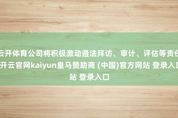云开体育公司将积极激动遵法拜访、审计、评估等责任-开云官网kaiyun皇马赞助商 (中国)官方网站 登录入口