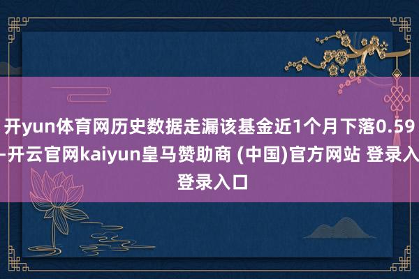 开yun体育网历史数据走漏该基金近1个月下落0.59%-开云官网kaiyun皇马赞助商 (中国)官方网站 登录入口