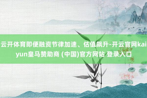 云开体育即便融资节律加速、估值飙升-开云官网kaiyun皇马赞助商 (中国)官方网站 登录入口